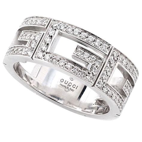 gucci mens ring white gold|Gucci diamond rings white gold.